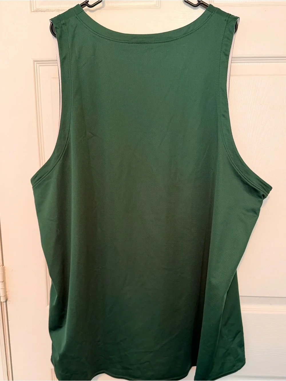 Reversible Nike Jordan Dark Green And White Basketball Tank.